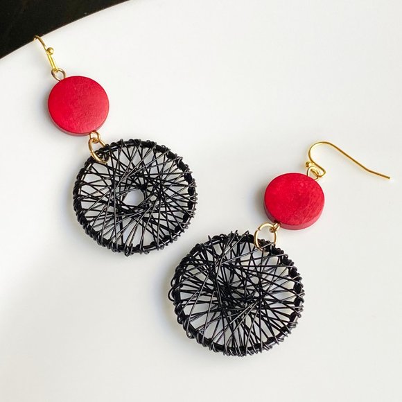 NEW "Etna" Dreamcatcher Wooden Earrings - Picture 2 of 5